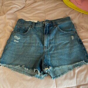 Uniqlo high rise denim shorts